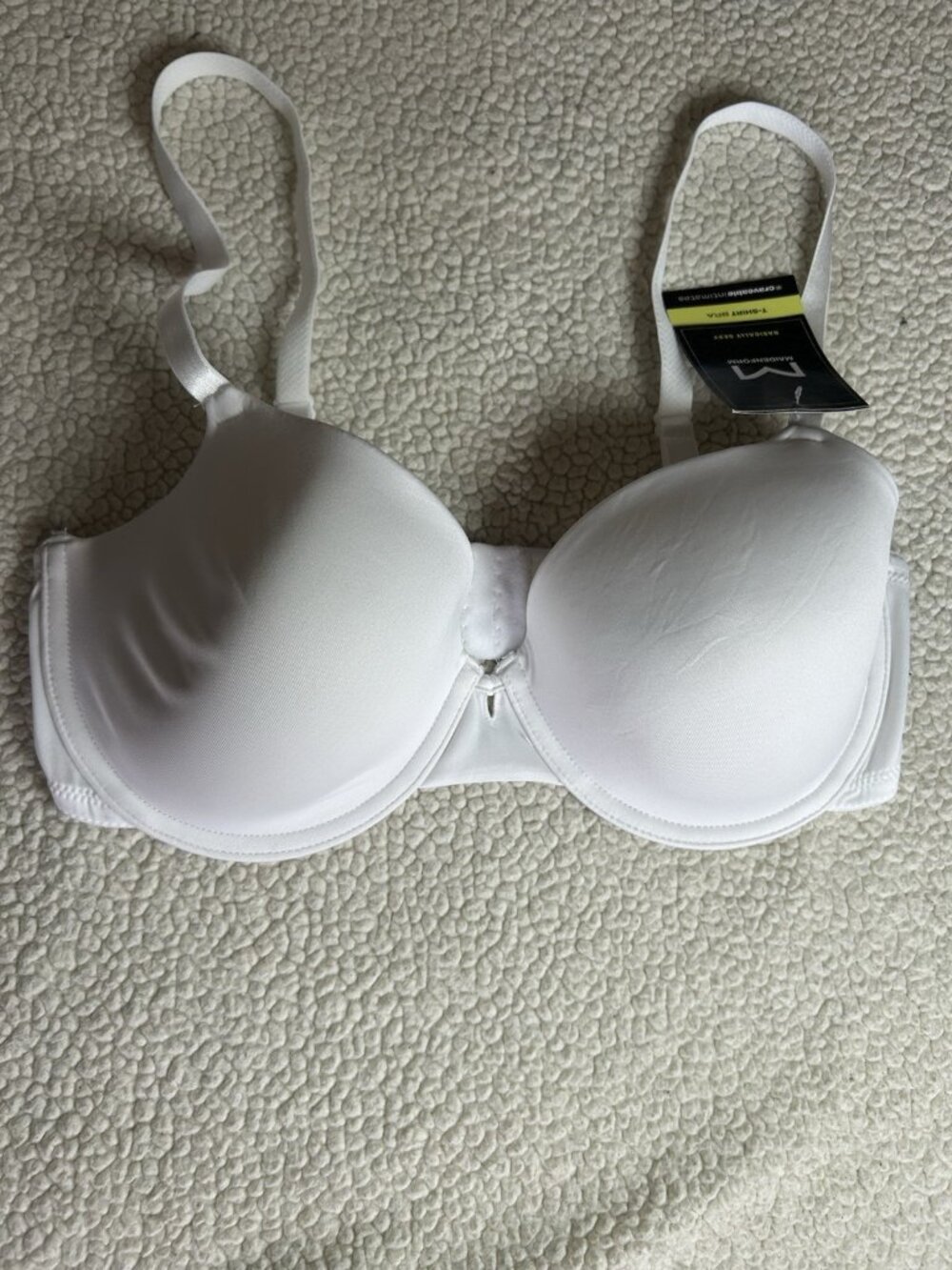 Maidenform One Fab Fit Demi T-shirt Bra Size 36D White Underwire New 05701